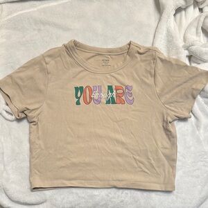 Cotton On Beige Tee with Colorful Graphic